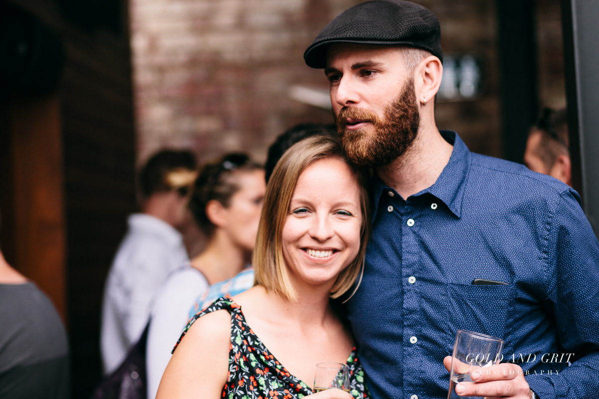 Emmy and Trents engagement party in the beer garden at Great Northern Hotel in Carlton North. Melbourne Wedding, Portrait and Event Photographer